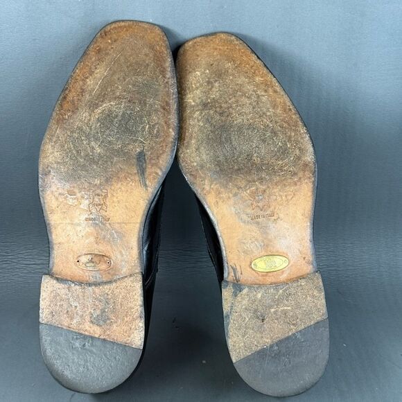 Vittorio Virgili Men’s Size 11 Black Leather Loafers – Made in Italy Slip-On main image 4